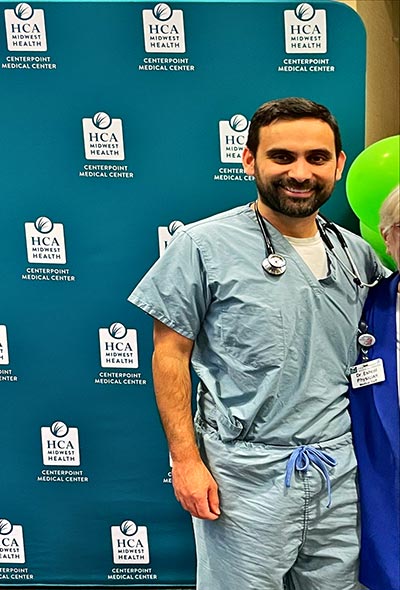 Dr. Eschol, interventional cardiologist reunited with beloved patient